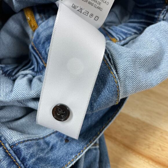 Frame NWT Arie Belted Utilitarian Denim Jumpsuit Size S Patch Pockets Buttons - Picture 9 of 12